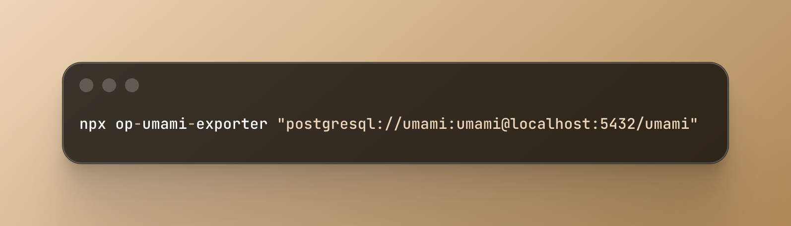 Running the Helion Umami exporter to export analytics data from Umami