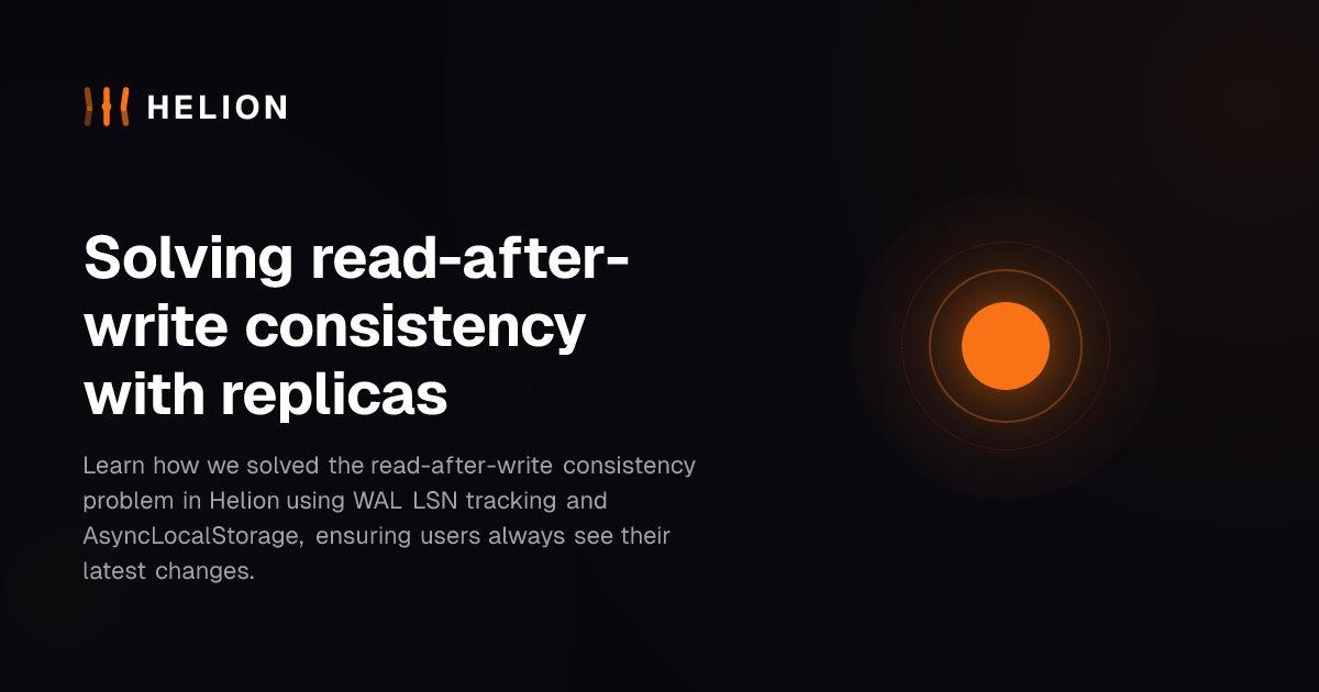 Solving read-after-write consistency with replicas